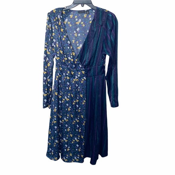 Halogen Two Print Long Sleeve Wrap Dress Size 8 - Picture 1 of 8